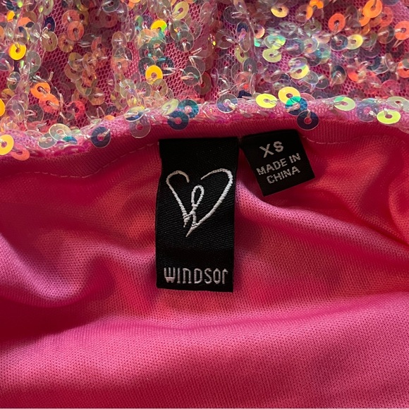 like new windsor pink dance floor diva sequin mini dress - Picture 4 of 6